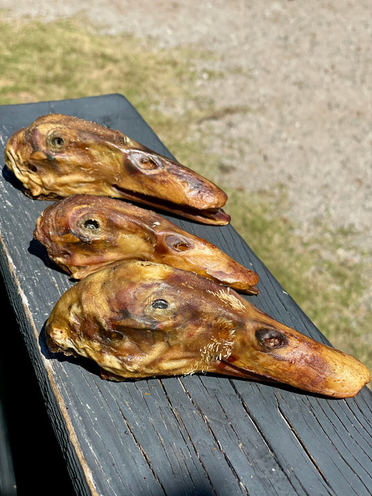 Duck head dog treats - all-natural whole prey chew supports joint health and dental care