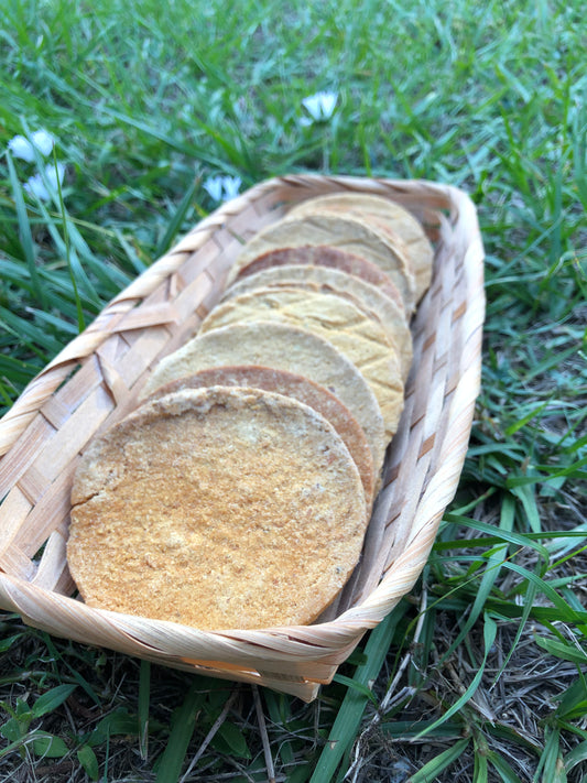 Chicken cookie dog treats - crunchy baked biscuits made with real chicken for medium to large dogs