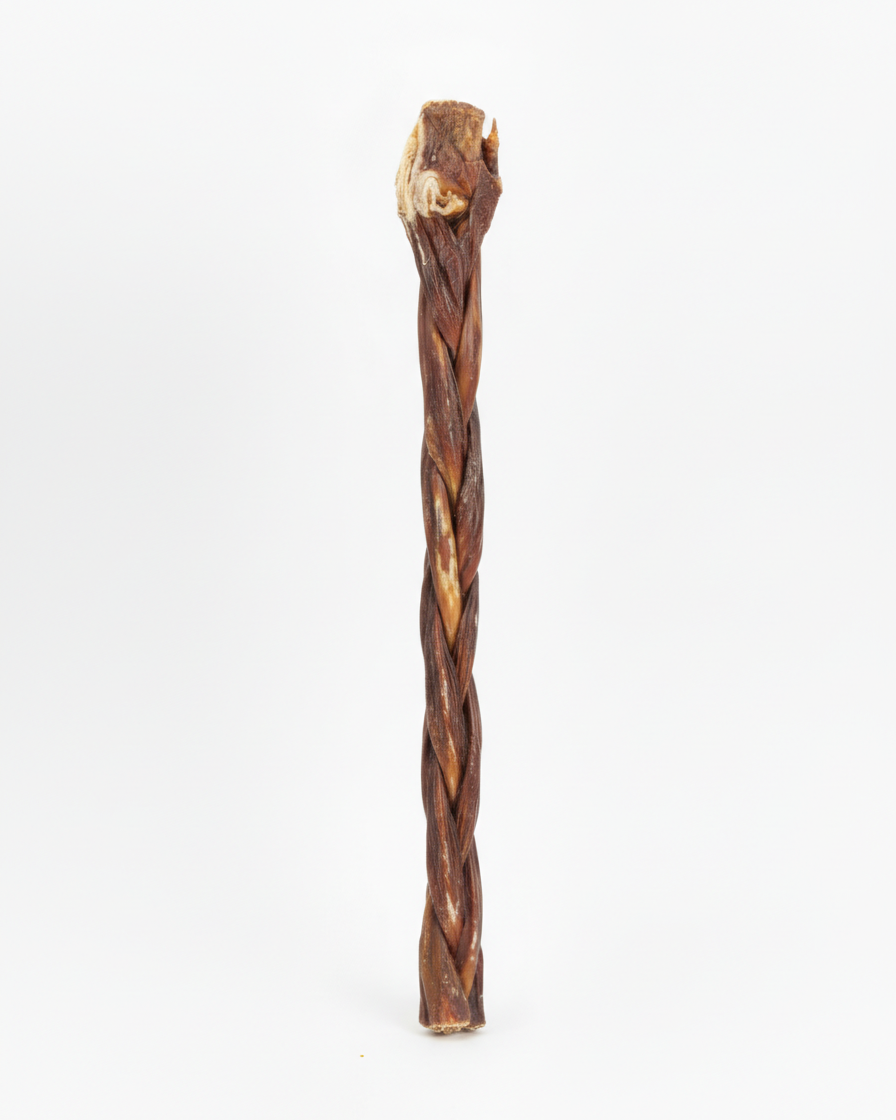 12" braided beef gullet dog chew