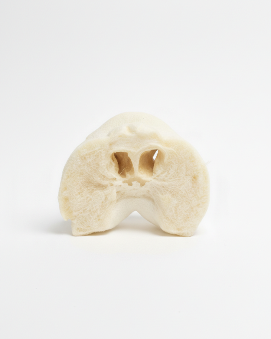 Pig snout dog chew on white background - back